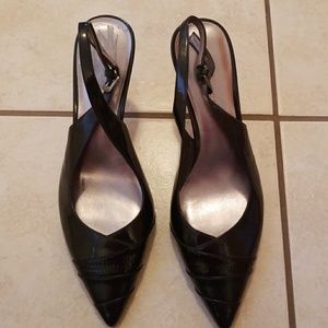 Anne Klein black sling back pump